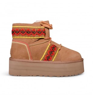 Ugg Women Mini Braid Platform Chestnut