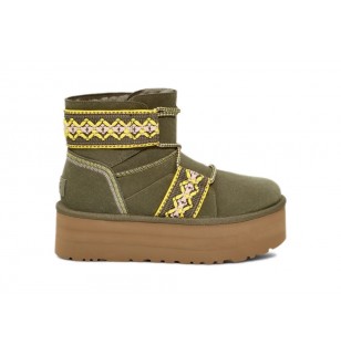 Ugg Women Mini Braid Platform Khaki