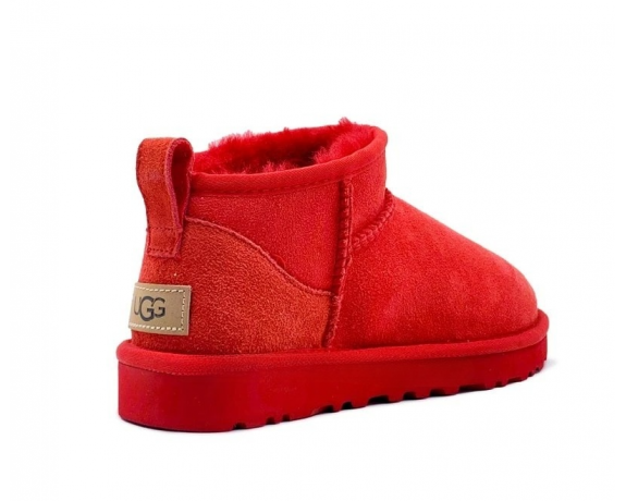 UGG WOMEN'S CLASSIC ULTRA MINI SAMBA RED