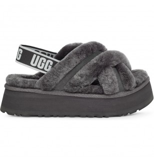 UGG DISCO COLOR SLIDE CHARCOAL