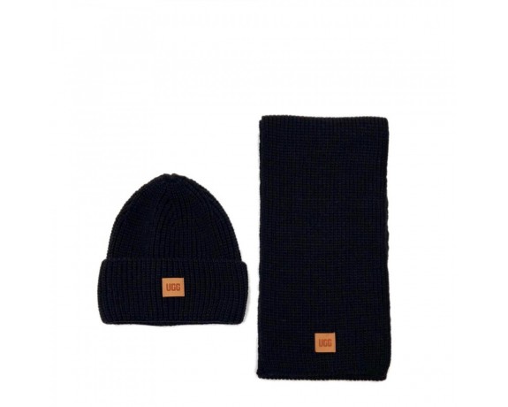 Chunky Rib Knit Beanie Sen Black