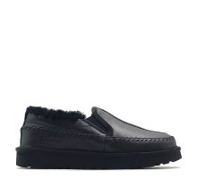 Stitch Slip On Leather Black