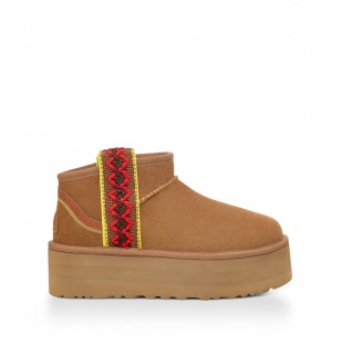 Ugg Ultra Mini Braid Platform-Chestnut