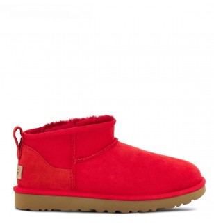 UGG WOMEN'S CLASSIC ULTRA MINI SAMBA RED