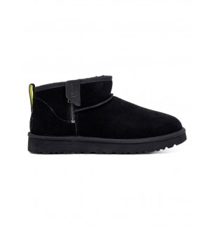 Ugg Mens Classic Ultra Mini Zip Boot Black